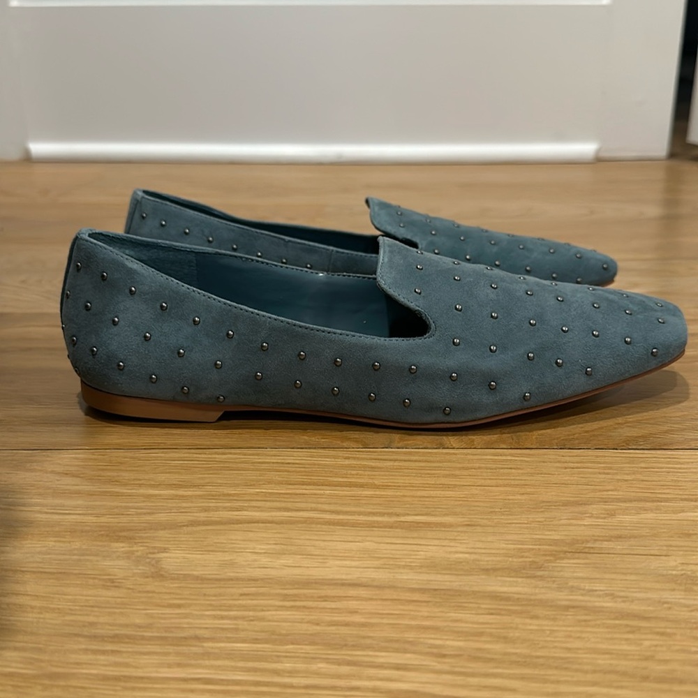 Vince Camuto Davanda Suede Loafer in Shaded Spruce